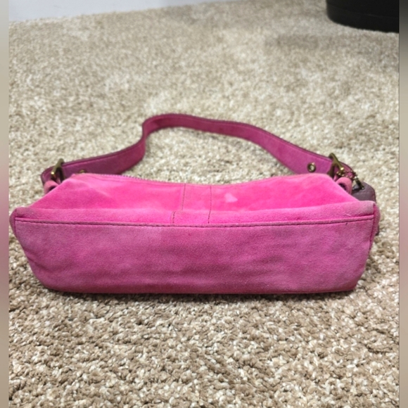 Vintage coach Hamptons Demi Suede Hobo Shoulder Baguette 7470 - Picture 3 of 6